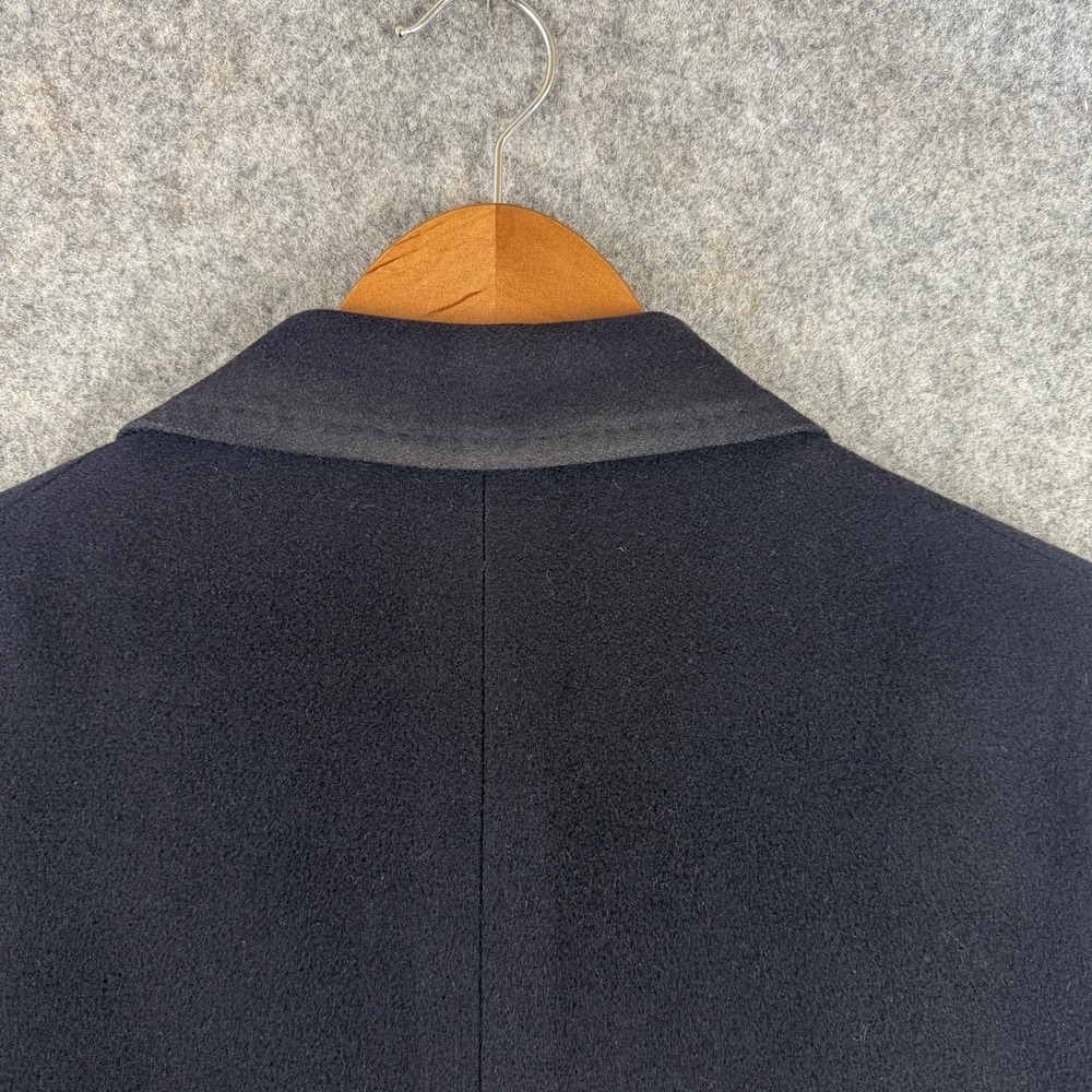 Vintage Karamai 100% Cashmere Overcoat Dark Navy Mens 44 Union Made Top Coat - Picture 5 of 13